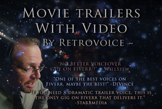 Gig Preview - Create a pro movie trailer voiceover with video