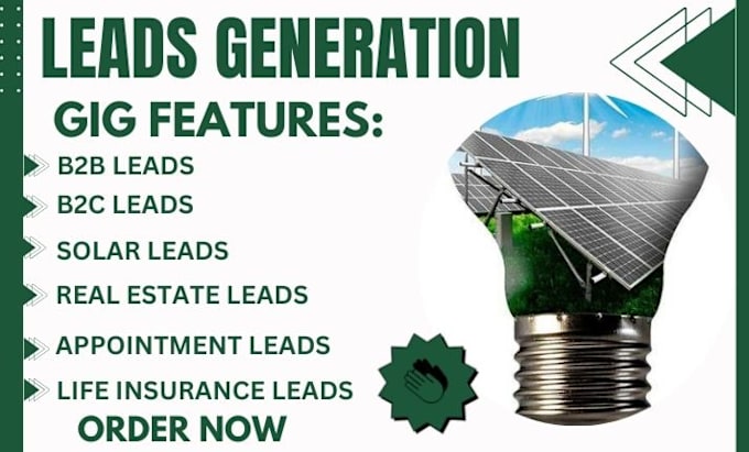 Gig Preview - Generate call back hot solar leads or solar appointment leads for homeowner lead