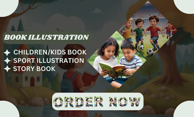 Gig Preview - Do children story book illustration, formatting, and layout cover page amazon