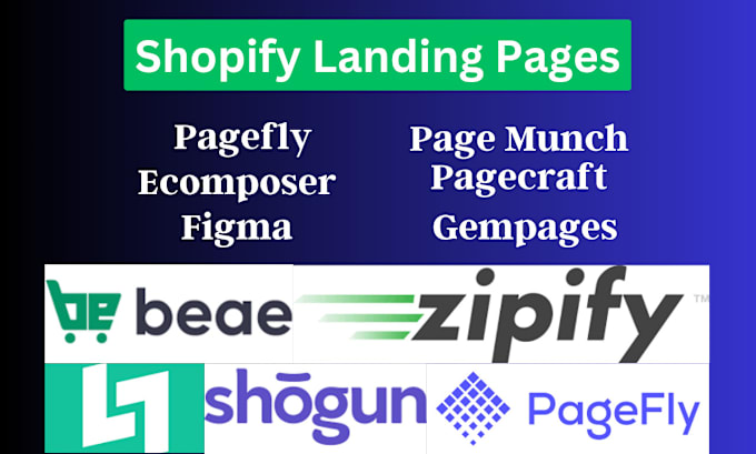 Gig Preview - Design stunning shopify landing page with pagefly veda pagemunch unstack gempage