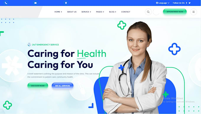 Gig Preview - Build medical and healthcare website, medical website, clinic and dental website