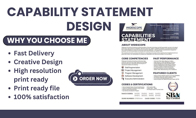 Gig Preview - Write and design capability statement, bid proposal, rfp, rfq, business plan