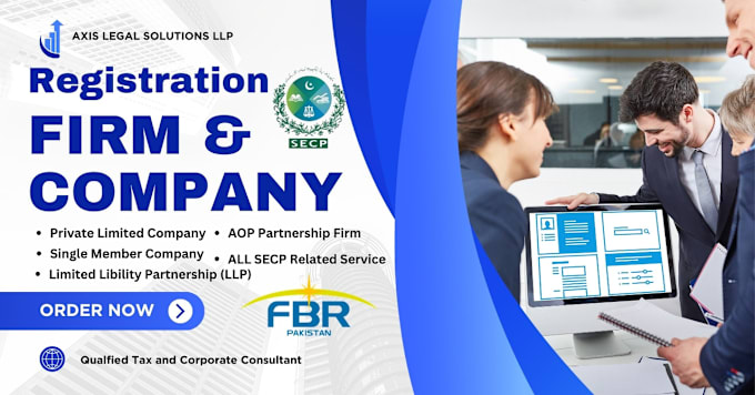 Gig Preview - Register your company with secp and fbr in pakistan