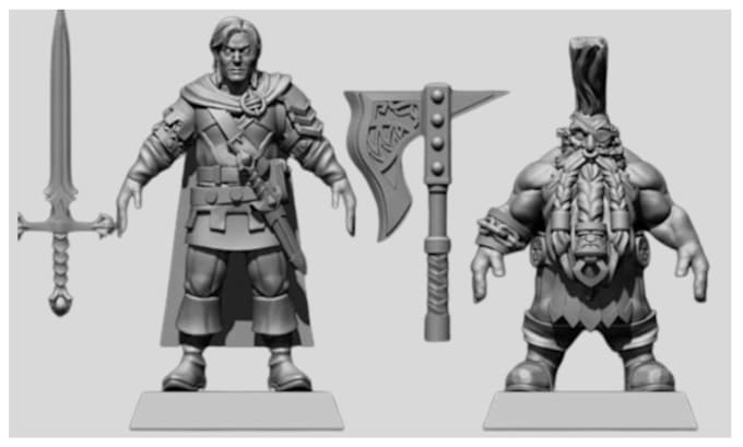 Gig Preview - Sculpts 3d model of 3d miniature, miniature painting, for 3d printing warhammer