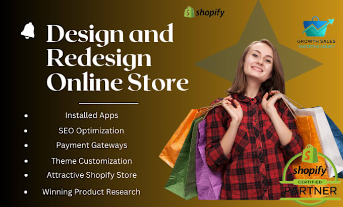 Bestseller - design, redesign shopify store, shopify dropshipping store, shopify website