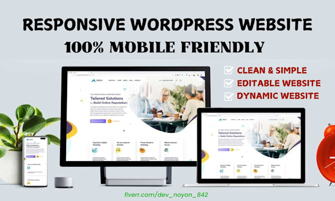 Gig Preview - Build modern and mobile responsive wordpress website or blog website design