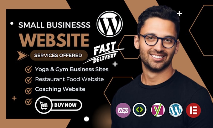 Gig Preview - Build small business website design local business wordpress website for startup