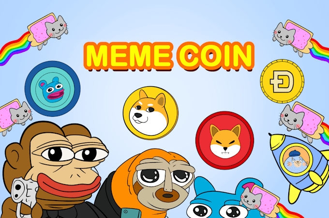 Gig Preview - Draw funny custom meme coin art for your website and your project