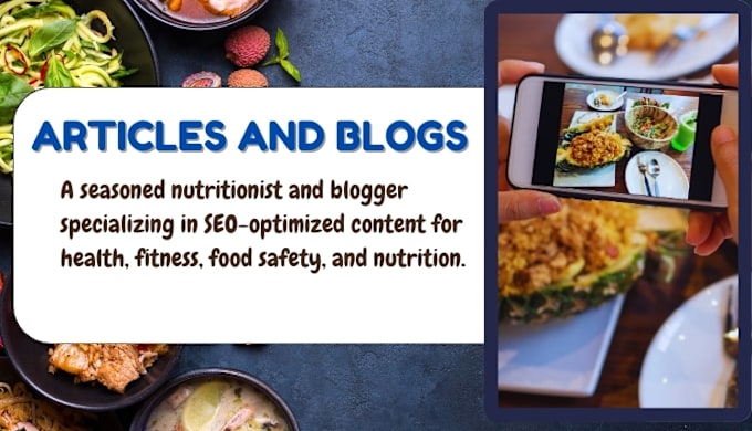 Gig Preview - Compose SEO health and fitness, food safety, nutrition articles or blogs