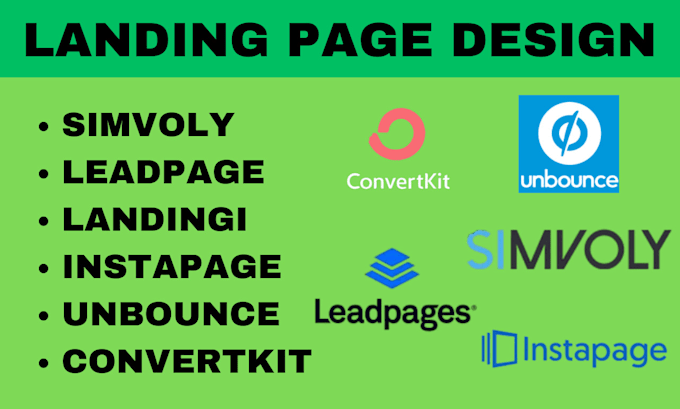 Gig Preview - Design landing page on unbounce instapage leadpages simvoly  convertkit landingi