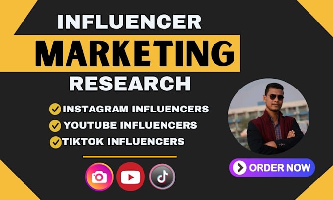 Gig Preview - Find a list of top influencers across instagram, youtube and tiktok