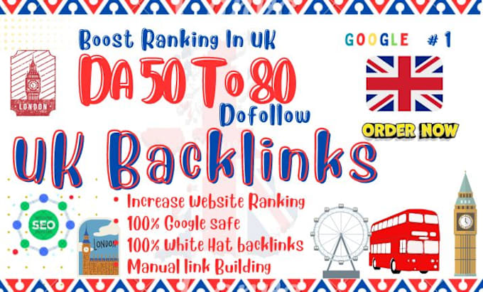 Gig Preview - Build high authority UK dofollow seo backlinks services,link bulding