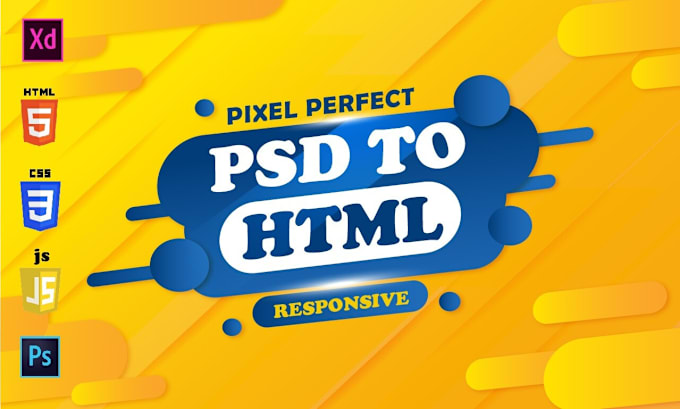 Gig Preview - Convert PSD figma xd sketch to HTML responsive website with bootstarp javascript