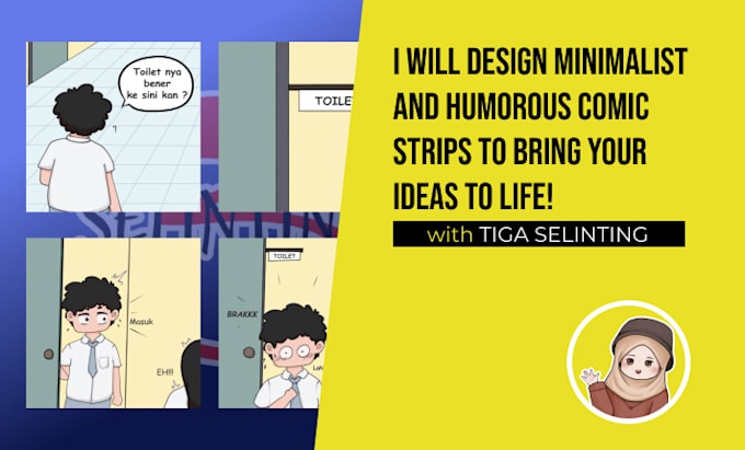 Gig Preview - Design minimalist and humorous comic strips to bring your ideas to life