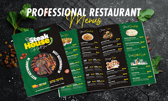 Gig Preview - Design awesome restaurant menu, food menu and digital menu board design