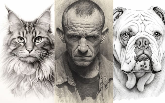 Gig Preview - Draw realistic pencil sketch, pencil drawing, portrait of anything in 1 day