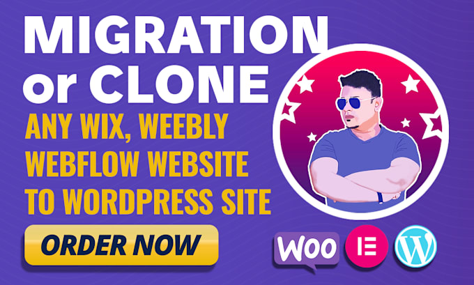 Gig Preview - Clone website from wix weebly webflow to wordpress platform