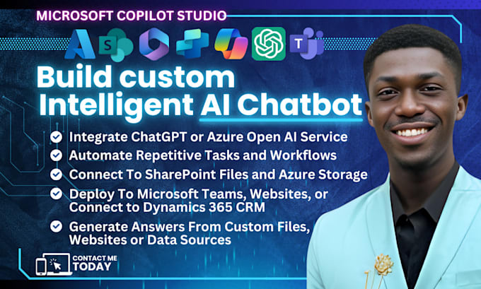 Gig Preview - Build intelligent microsoft copilot chatbot agent for automated business service