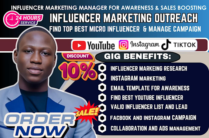 Gig Preview - Find research best ugc micro influencer for tiktok instagram youtube marketing