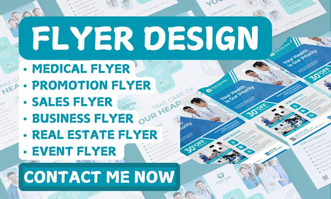 Gig Preview - Design elegant marketing promotion flyers medical health and home care flyer