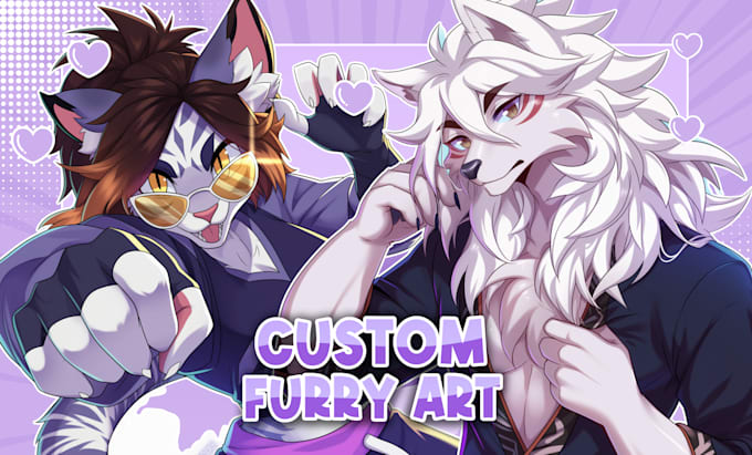 Gig Preview - Draw furry art, fursona, anthro and original character in colorful anime style