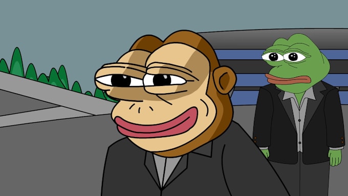 Gig Preview - Make 2d animated GIF, animated video, pepe style crypto meme