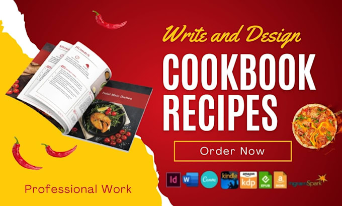 Gig Preview - Write, format, and design cookbook, recipe book with cookbook cover design