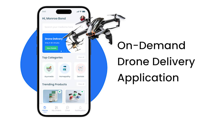 Gig Preview - Develop drone delivery uber app, taxi app like wing