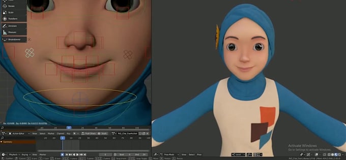 Gig Preview - Control 3d rigging, 3d character rigging, rig3d for animaze, ue rig, human model