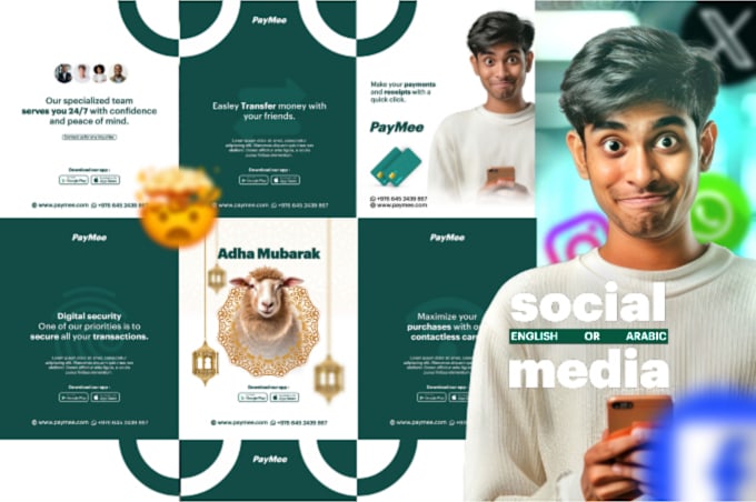 Gig Preview - Design professional social media posts arabic or english