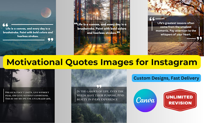 Bestseller - design motivational inspirational success quotes images for instagram with canva