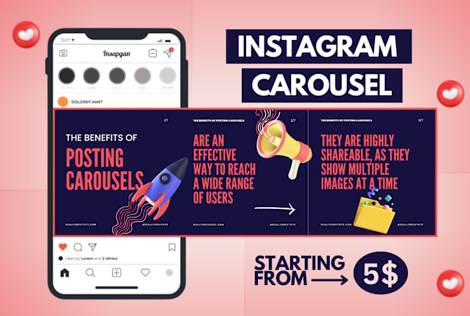 Bestseller - design attractive and editable instagram carousel post template