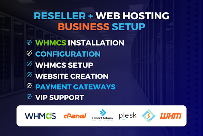 Gig Preview - Setup web hosting and reseller business with whmcs and whm cpanel