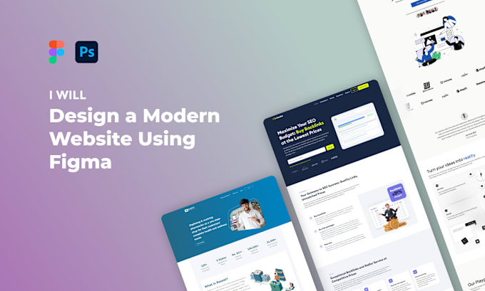 Gig Preview - Design a modern website using figma