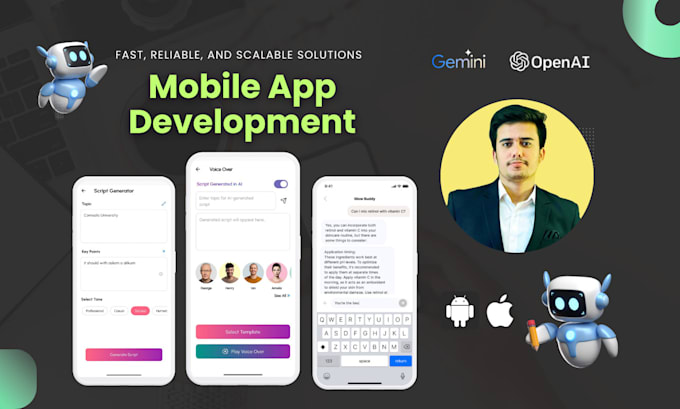 Bestseller - create chat gpt, deep seek, gemini, dalle app for android ios flutter