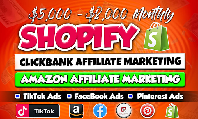 Gig Preview - Do autopilot shopify amazon affiliate website clickbank marketing sales funnel