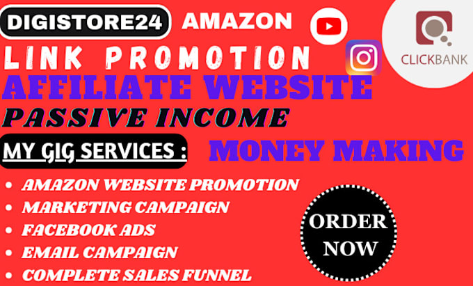 Gig Preview - Promote amazon affiliate website, digistore24,link promotion for passive income