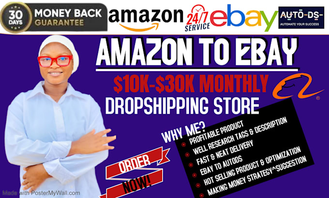 Gig Preview - Setup amazon to ebay dropshipping store, top listing product