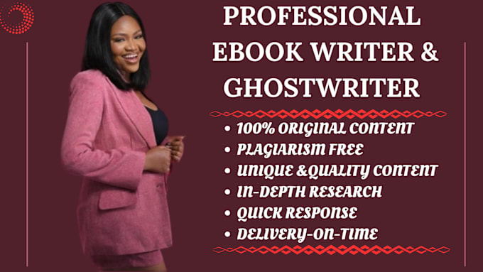 Gig Preview - Write or ghostwrite 30,000 words book or ebook efficiently