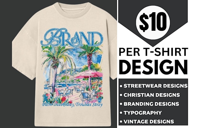 Gig Preview - Design trendy custom graphics tshirts and merchandise designs