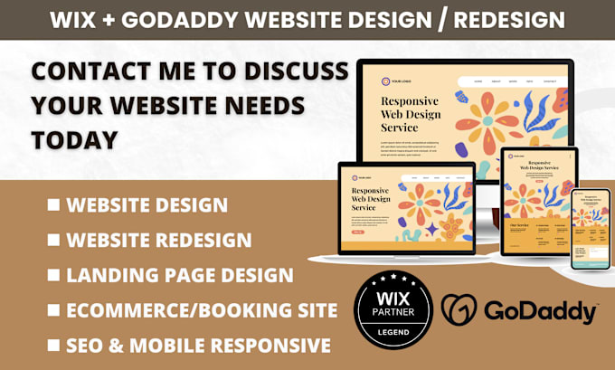 Gig Preview - Godaddy website design godaddy landing page wix website redesign SEO development