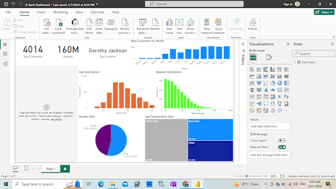 Gig Preview - Design and customize interactive power bi dashboards for data analysis