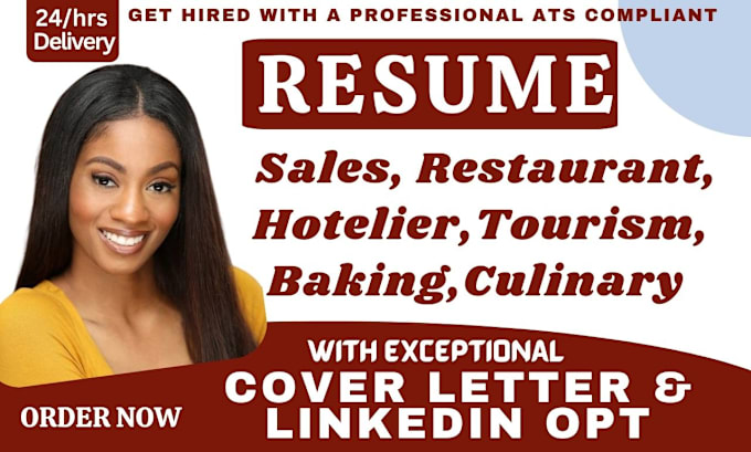 Gig Preview - Craft hospitality, sales, restaurant, hotelier, tourism, and culinary resume