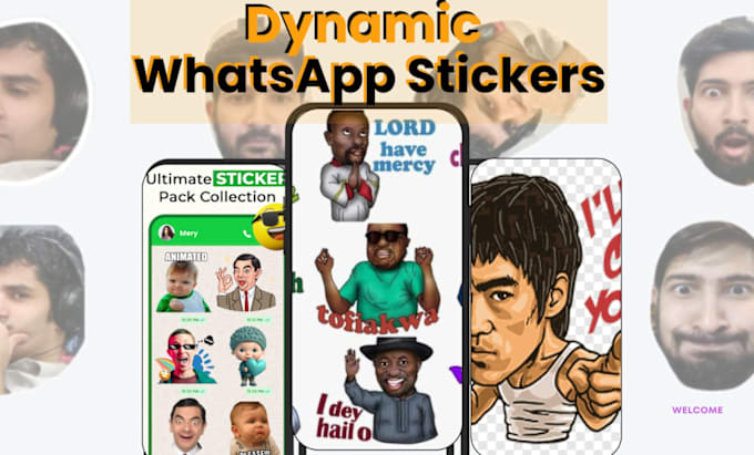 Gig Preview - Create adorable custom animated whatsapp stickers of yourself