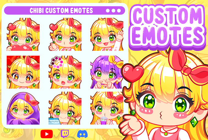 Gig Preview - Draw cute emotes, sub badges for twitch, discord, youtube