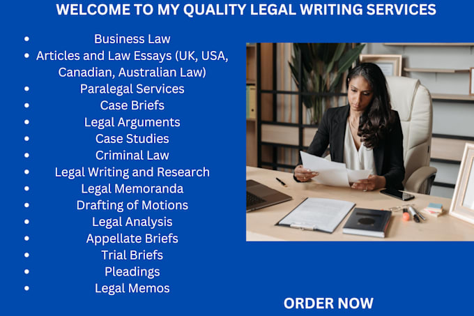 Gig Preview - Expertly provide law papers from the USA, UK, canada, australian, legal systems