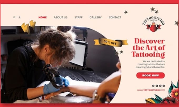 Gig Preview - Build a tattoo studio appointment booking website, body piercing website