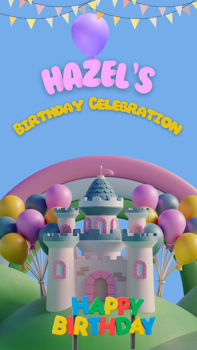 Gig Preview - Create a stunning 3d birthday invitation video e card