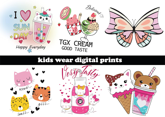 Gig Preview - Create beautiful digital prints for kids wear