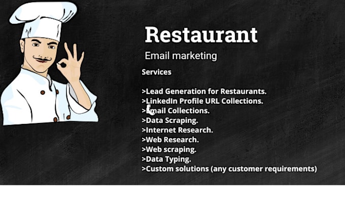 Gig Preview - Do lead generation of restaurants owners, email collections, data scraping